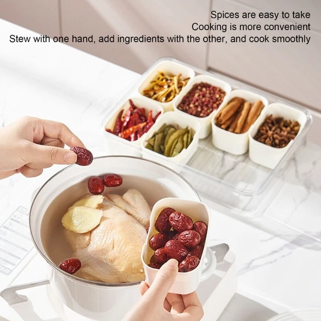 Storage Bins for Fruits Vegetable 6/8 Grid Divideds Serving Tray Clear Organizer 2