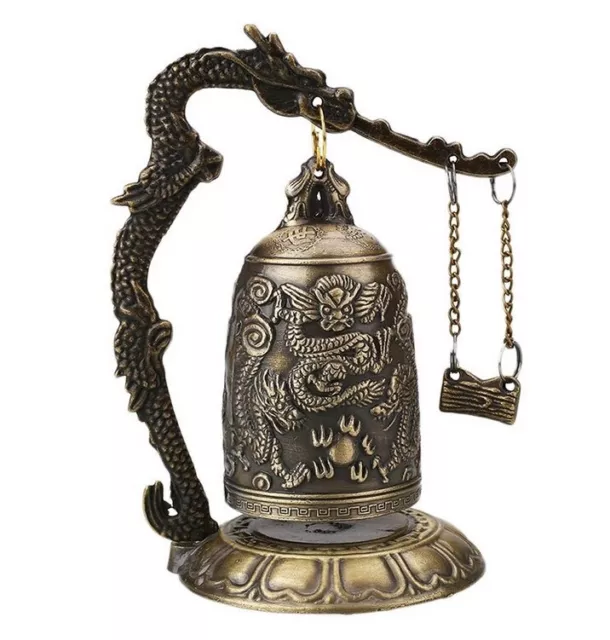 Buddhismus Tempel Messing Kupfer Drachen Glocke Uhr Buddha