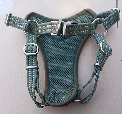 Medium Olive Green Dog Harness By Reddy With Alu-Max Buckles Clips