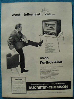 Ducretet Publicité Papier Téléviseur Ducretet-Thomson De 1957 