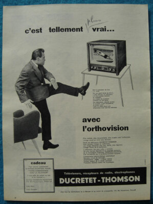 Téléviseur Ducretet-Thomson De 1957 Ducretet Publicité Papier Téléviseur Ducretet-Thomson De 1957 Ducretet Publicité Papier
