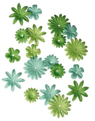 Fleurs en papier Vert moyen 1,5 à 2,5cm 36 pièc. - Rayher