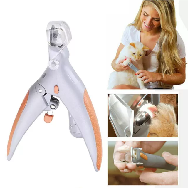 Pet Nail Clippers With LED Light Dog Cat Claw Grinder Scissor Toe Trimmer Cutter