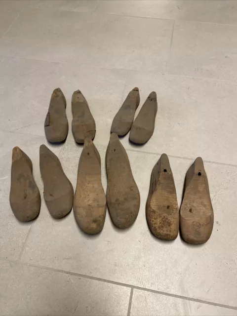 Schuhleisten Schuster Holz 5 Paar Kinderschuhe Deko