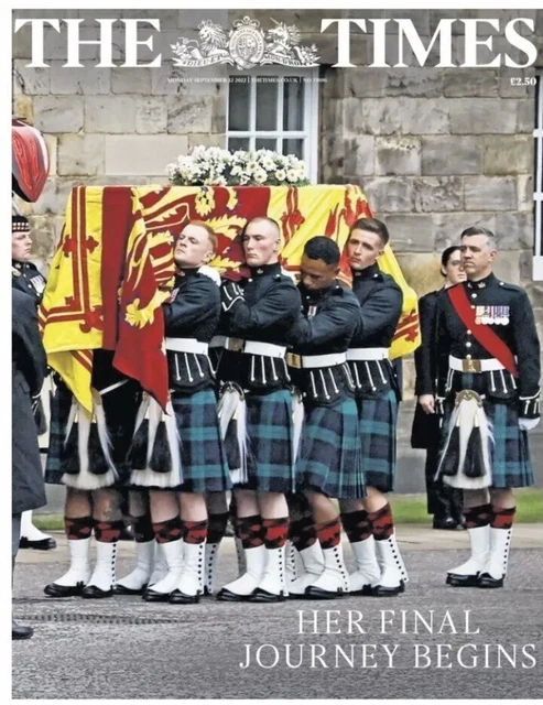 The Times Newspaper 12th September 2022 Queen Elizabeth II Final Journey NO FOLD