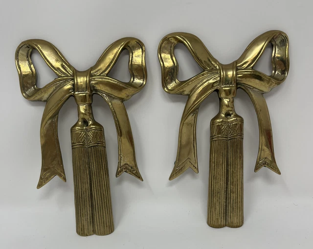 Vintage Brass Bow And Tassel Set by CBK Set Of 2