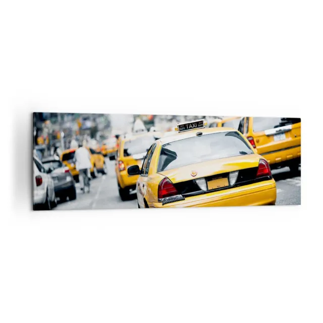 Wandbilder 160x50cm Leinwandbild Taxi Stra�e New York Gro� XXL Bilder Wanddeko
