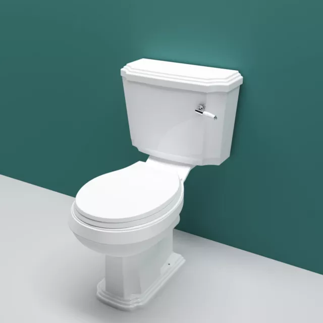 AICA Bathroom  Close Coupled Toilet Pan & Cistern  & Soft Close Seat Ceramic WC