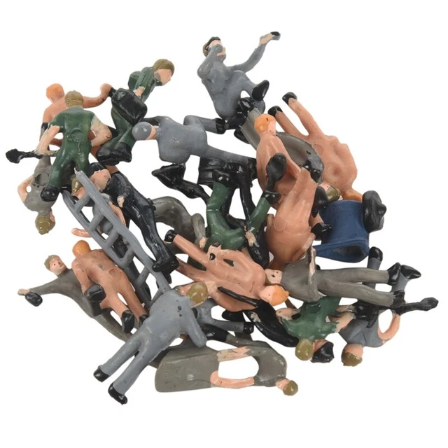 Figurines Miniatures Chemin De Fer 1:87 RUANI - Lot De 25 Pièces - Ouvriers Ferroviaires Peints à La Main