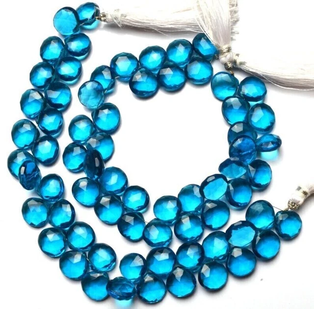 10 Pcs Heart Briolette Beads Hydro Neon Apatite Blue Quartz 11MM Jewelry Making