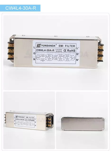 Single-phase Four-stage 220V AC Power Supply EMI Filter CW4L4-30A-R 30A 2