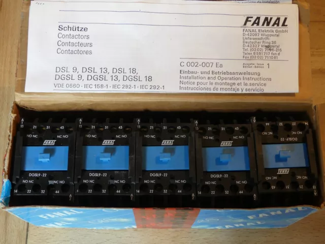 Fanal/Metzenauer&Jung 5 pezzi DGSL9-22 Schütz 24 V DC