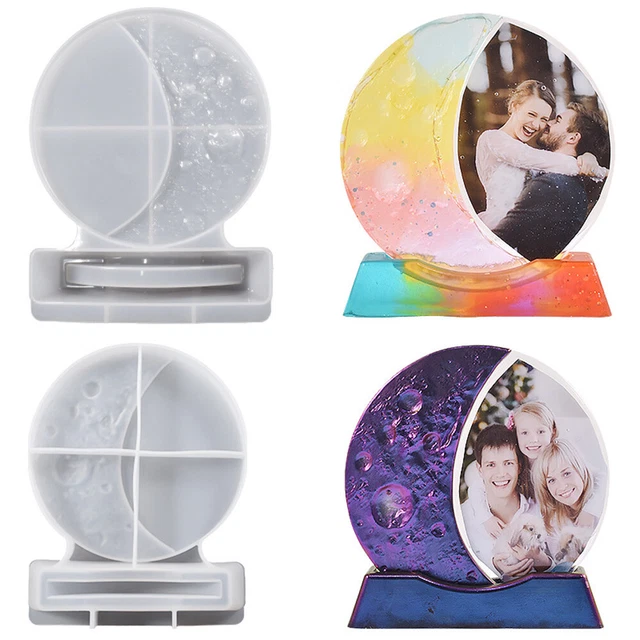 Mond Form Fotorahmen Silikon Form Gießharz Kunstharzformen DIY Tischplatte Dekor