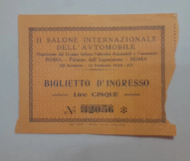 Biglietto Di Ingresso Salone Internazionale Automobile