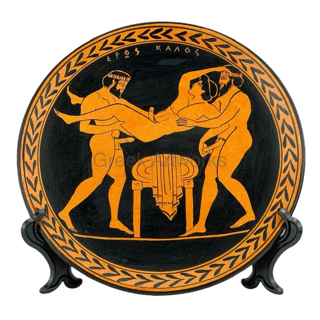 Homosexual Love Gay Sex Painting Ancient Greece Ceramic Plate Greek Pottery