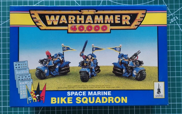 Warhammer 40K – Space Marines Attack Bike – Boîte OOP, Figurines Métal Firstborn (2nd Ed, 90s/00s), NEUF