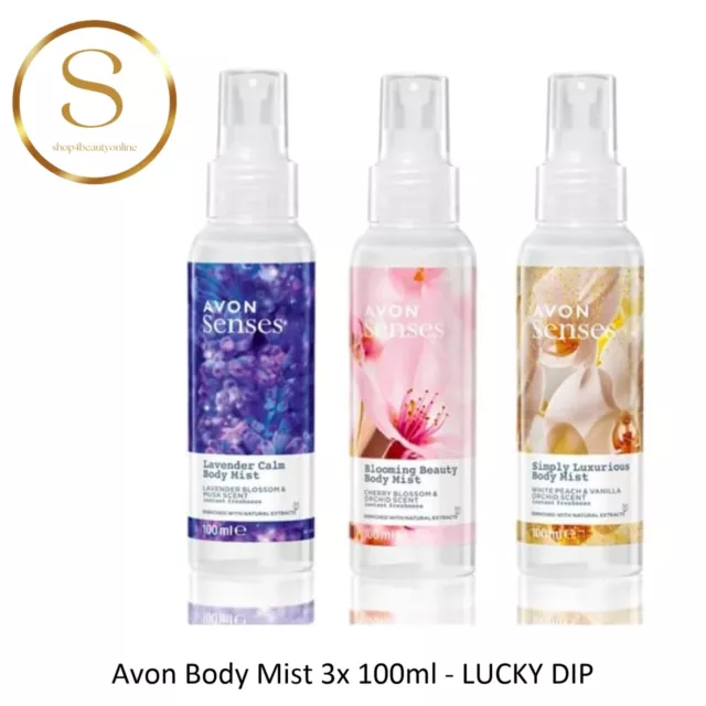 3 x Avon Naturals Scented Spritz Room Linen Home Spray 100ml  - LUCKY DIP