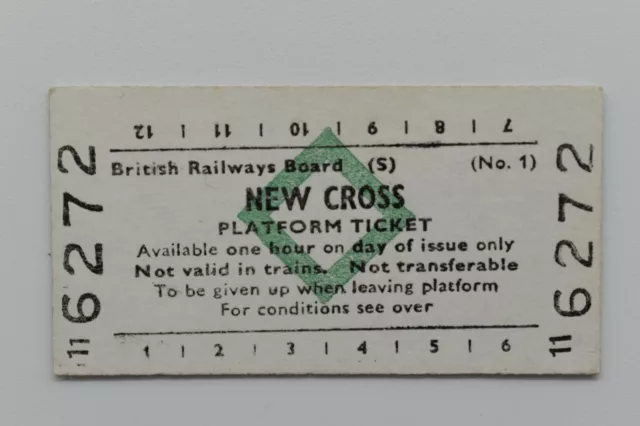 British Railways Board NEW CROSS Platform Ticket No 6272 AUG 87