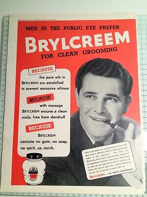 'BRYLCREEM' Hair Cream Hairdressing ADVERT #4 Original Small 1938 Print AD 