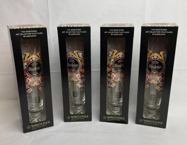 WARSTEINER ART BAR BEER TULIP GLASS James Jean Collection (4) New In Box 3