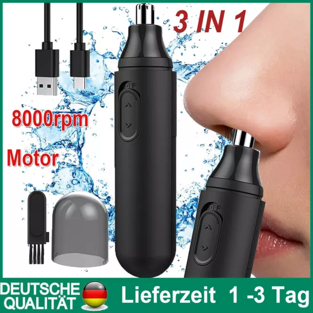 3IN1Profi Nasenhaartrimmer USB Ohrhaartrimmer Ohr Nase Haar Trimmer Wasserdicht 2