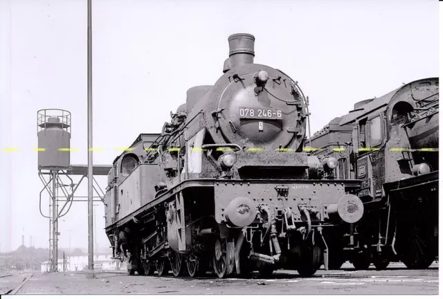 S/W photo DB steam locomotive 078 246 BW Rottweil 1973