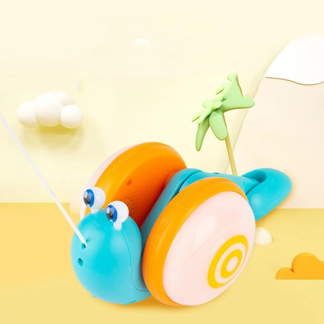 to Crawl Cartoon Hobbies Pull Toys Snail Car Toy Pull String Light and Music