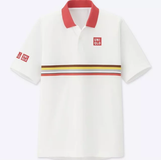 Uniqlo Size Small Kei Nishikori Tennis Polo Shirt NEW  French Open 2018 white