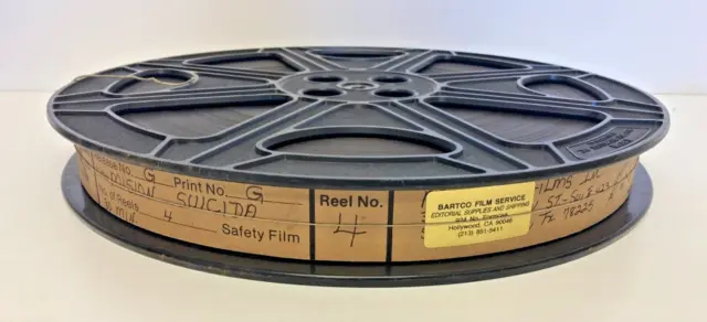 Vintage Black Plastic Goldberg 35mm 14.5" 2000ft Metal Film Reel With Movie Film