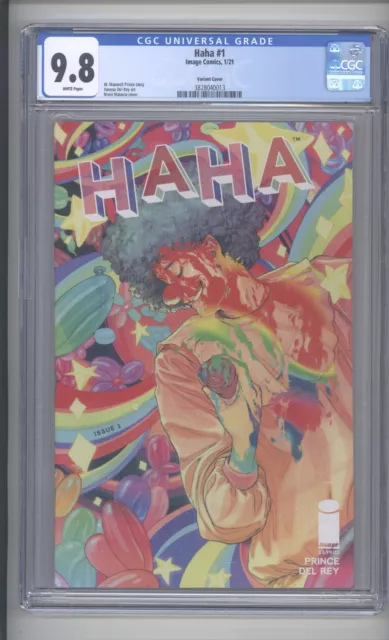 Haha #1 CGC 9.8 (2021) Malavia Clown Variant Image Comics White Pages