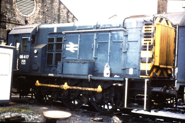 35MM ORIGINAL COLOUR Rail Slide BR Class 08 08417 at Stratford 06.02.83 ...