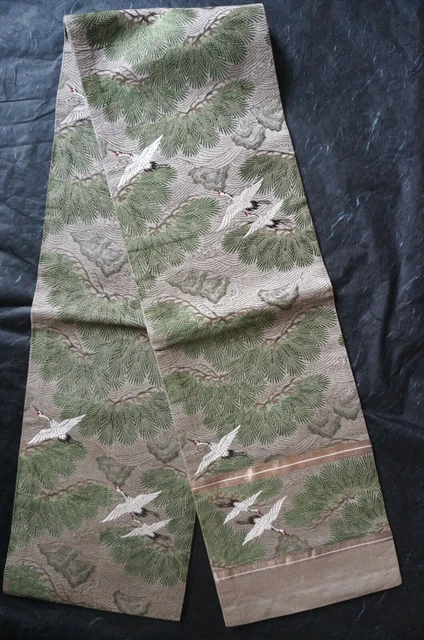 Kimono Japanese Maru Obi Antique Classic Belt2 Silk Traditional Reversible Decor