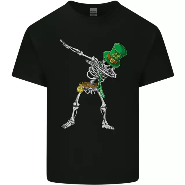 St Patricks Day Dabbing Skeleton Skull Mens Cotton T-Shirt Tee Top