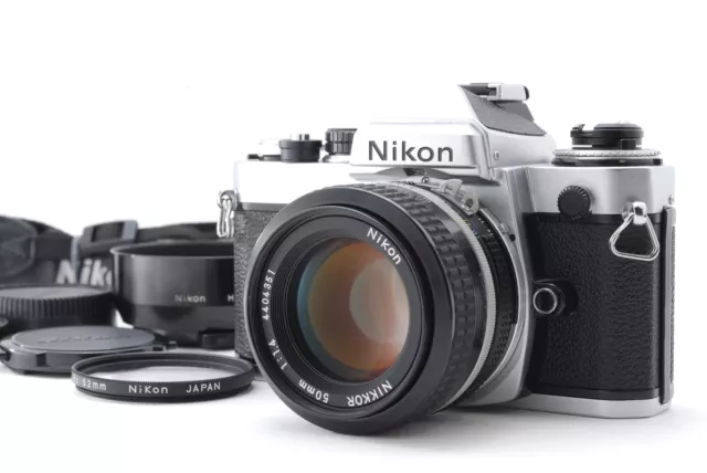 【Mint】 Nikon FE Silver 35mm SLR Film Camera Ai Nikkor 50mm f/1.4 Lens From Japan