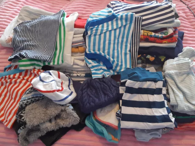 Job Lot 48 Pieces Baby Clothes Sleepsuits bundle John Lewis George 0-6 3-6 6-12
