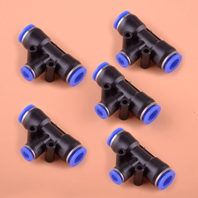 5x Pneumatic Reduced T Union Push In Fitting Connector Tube 3/8" To 1/4"
