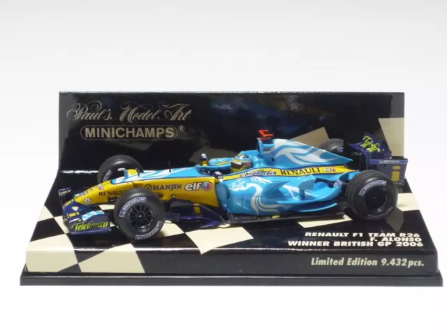 Minichamps 1:43 Renault F1 Team R26 F. Alonso Winner British Gp 2006