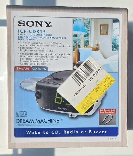 SONY DREAM MACHINE NIB model ICFCD815, FM/AM CD Clock Radio (2001