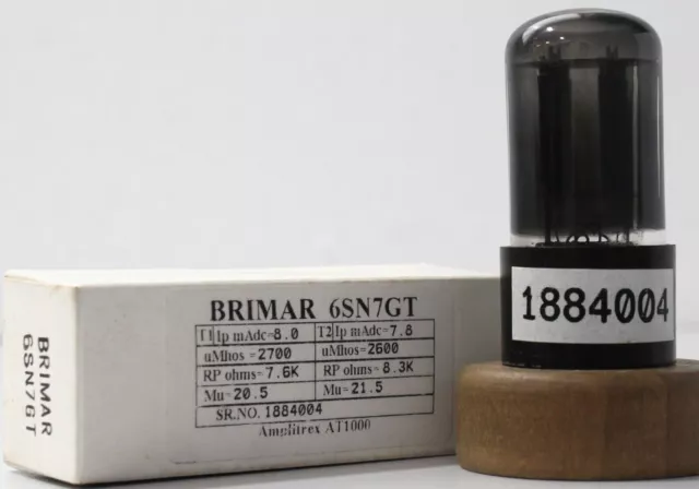 6SN7GT BRIMAR Verre à revêtement noir fabriqué en Angleterre Amplitrex...