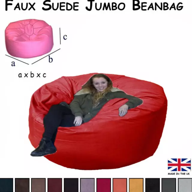 FAUX SUEDE Bean Bags  Large Big Giant Lounger Jumbo Couch Seat Gaming chair