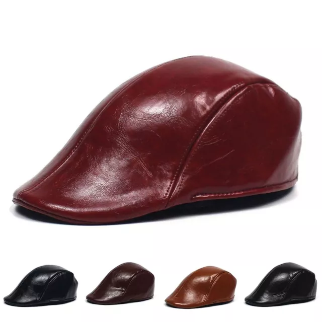 Chapeau casquette béret en cuir doux tendance pour hommes et femmes dans un sty