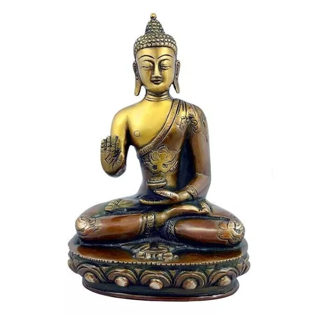 brass with brown finish meditating buddha statue for home decor/gift item/temple