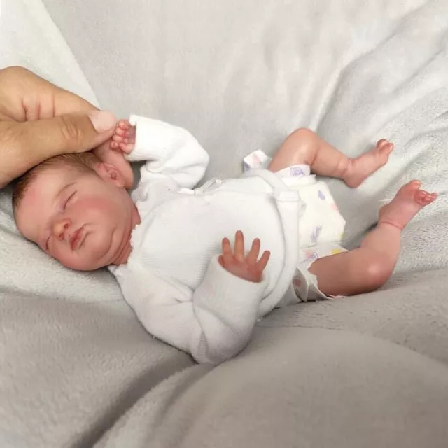 19 Reborn Baby Doll Soft Cloth Body Boy Girl Lifelike Sleeping Newborn  Kids Toy