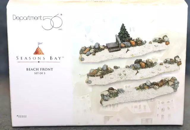 Dept 56  Seasons Bay Beach Front Set Of 3 53355 Snow Village