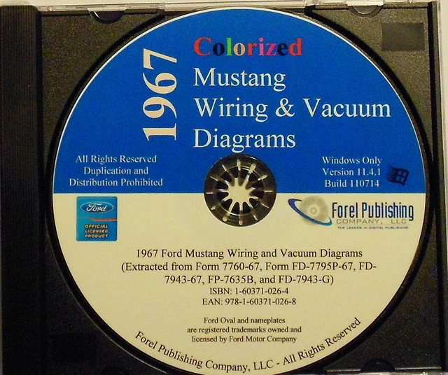 1969 FORD MUSTANG Factory Complete Wiring Vacuum Diagrams Schematics Cd
