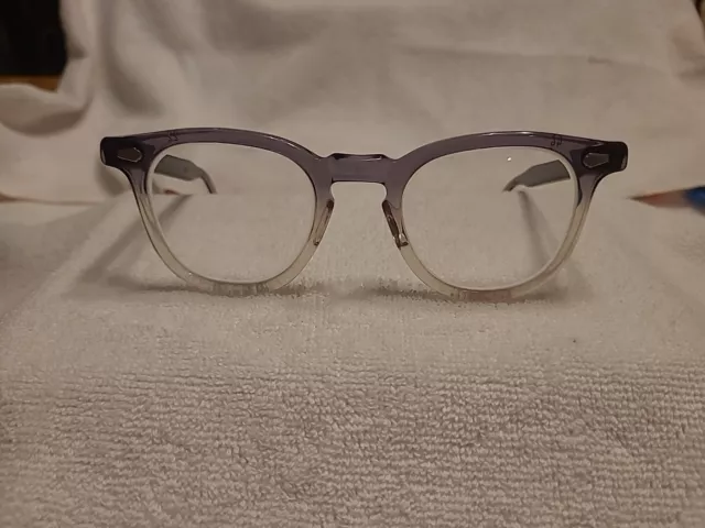 Vintage 1950s Smoke Gray And Clear Rimmed Eyeglasses. American Optical?