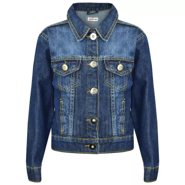 Kids Girls Blue Designer Denim Style Jackets Fashion Jeans Jacket Coats 3-13 Yr