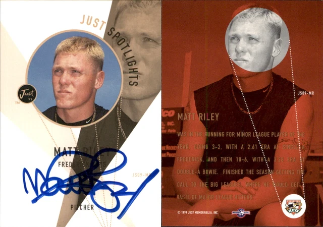 CARTE MATT RILEY signée 1999 juste #JS09-MR Frederick Keys Auto AU EUR ...