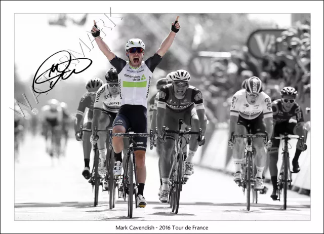 Mark Cavendish Signed Print Poster Photo Autograph 2016 Tour De France Cycling