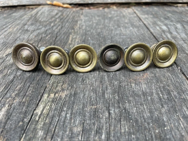 Set (6) Vintage Art Deco Dresser Pulls Knobs Handles Antique Drawer Cabinet
